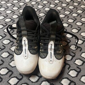 Under Armour Kids' Black and White Cleats